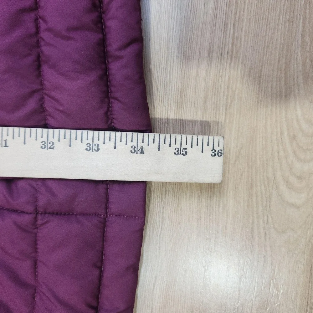 Columbia Puffer Vest Womens Large Purple Omni-Heat Long Insulated Outdoor